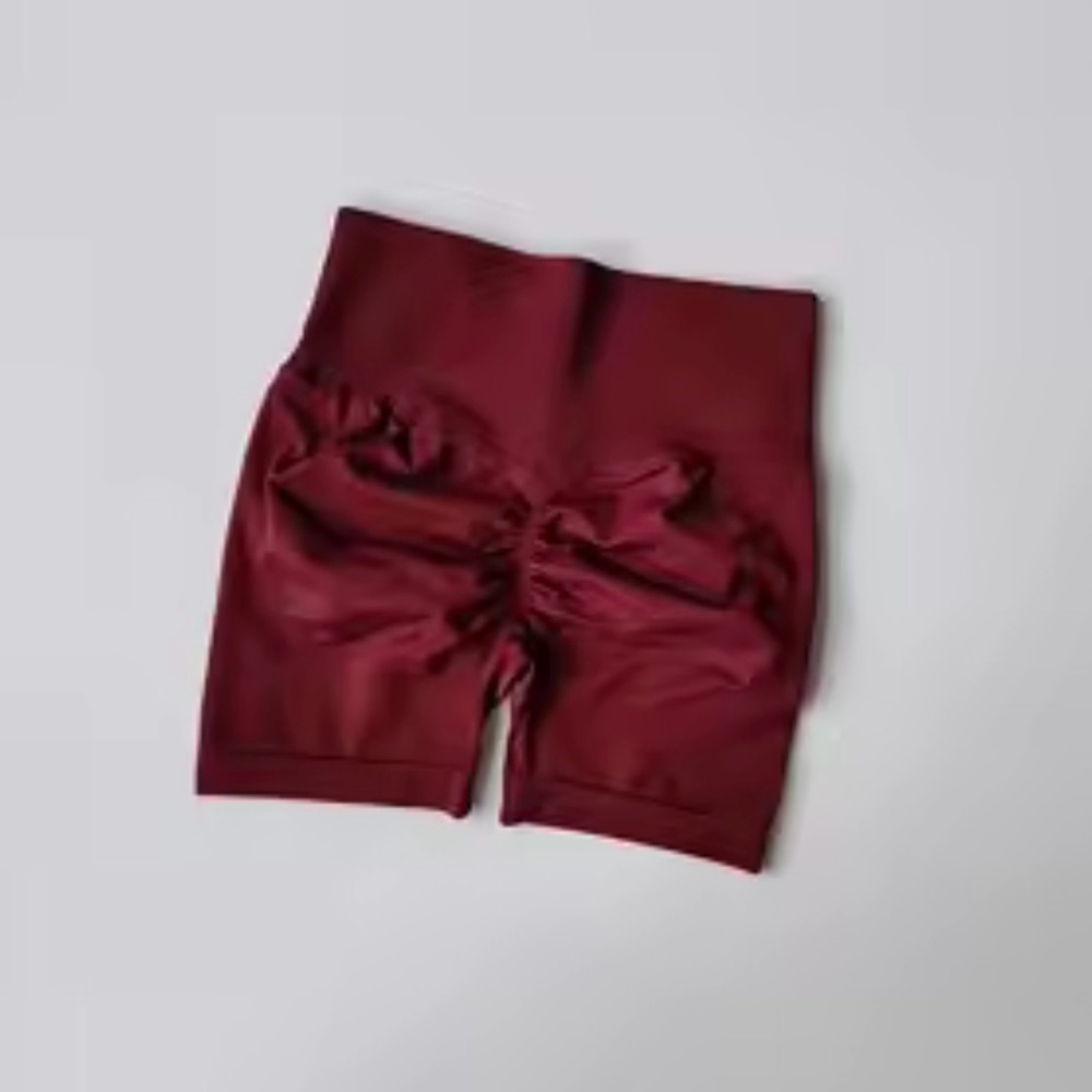Burgundy High-Waisted Shorts